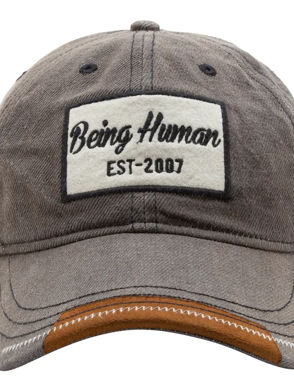 Being Human Men Black Denim Caps